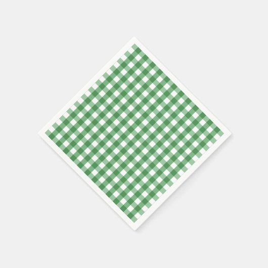 Green White Gingham Karo Pattern Serviette (Ecke)