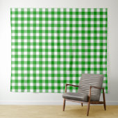 Green & White Gingham Karo Tapestry Wandteppich (Beispiel (Horizontal))