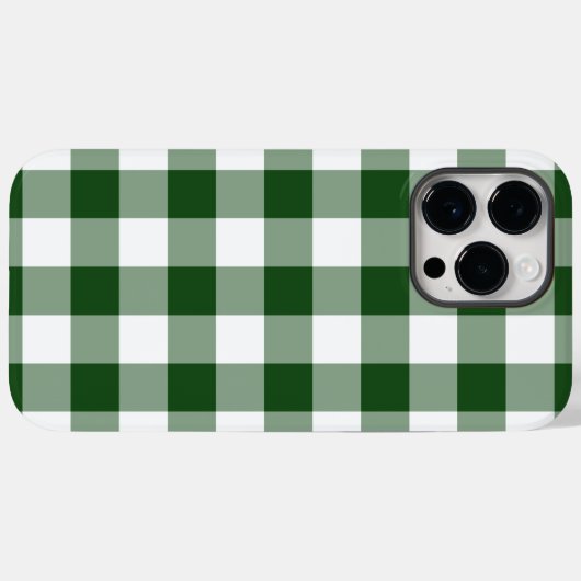 Green & White Gingham Muster Case-Mate iPhone Hülle (Rückseite (Horizontal))