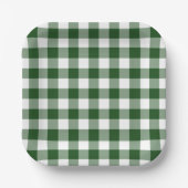 Green White Gingham Pattern Pappteller (Vorderseite)