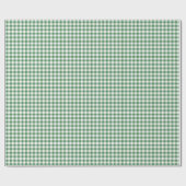 Green | White Gingham Wrapping Paper Geschenkpapier (Flach)