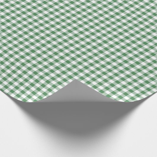 Green | White Gingham Wrapping Paper Geschenkpapier (Ecke)