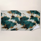 Green White Gold Cowhide Strandtuch (Vorderseite)