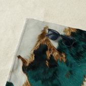 Green White Gold Cowhide Strandtuch (Beispiel)