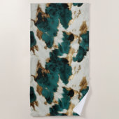 Green White Gold Cowhide Strandtuch (Vorderseite)