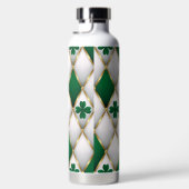 GREEN WHITE GOLD IRISH TUFTED LOOK WITH SHAMROCKS TRINKFLASCHE (Rechts)