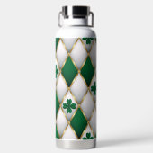 GREEN WHITE GOLD IRISH TUFTED LOOK WITH SHAMROCKS TRINKFLASCHE (Rückseite)