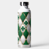 GREEN WHITE GOLD IRISH TUFTED LOOK WITH SHAMROCKS TRINKFLASCHE (links)
