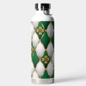 GREEN WHITE GOLD IRISH TUFTED LOOK WITH SHAMROCKS TRINKFLASCHE (links)