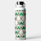 GREEN WHITE GOLD IRISH TUFTED LOOK WITH SHAMROCKS TRINKFLASCHE (Rückseite)