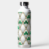 GREEN WHITE GOLD IRISH TUFTED LOOK WITH SHAMROCKS TRINKFLASCHE (links)