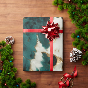 Green White Gold Leopard Geschenkpapier