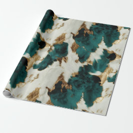 Green White Gold Leopard Geschenkpapier