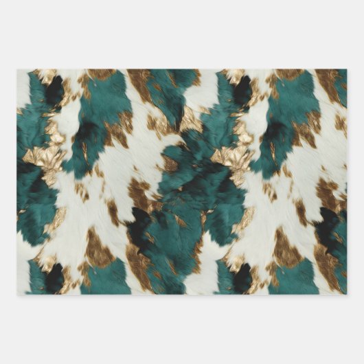 Green White Gold Leopard Geschenkpapier Set (Vorderseite 2)