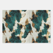 Green White Gold Leopard Geschenkpapier Set (Vorderseite)