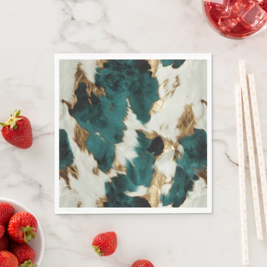 Green White Gold Leopard Serviette (Beispiel)