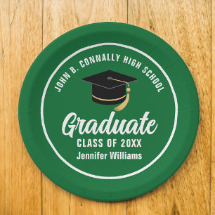 Green White Graduate Custom 2025 Graduation Party Pappteller