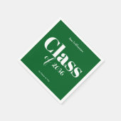 Green White Graduation Party Napkins Customizable Serviette (Ecke)