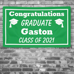 Green White Gratulationen Graduate Abschluss Banner