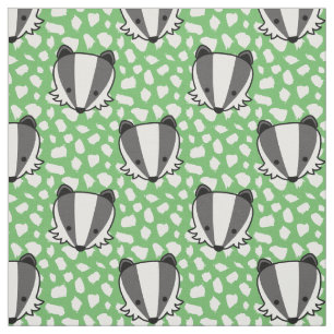 Green White Gray - Badger Pattern Stoff