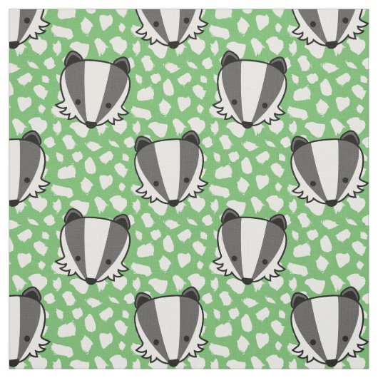 Green White Gray - Badger Pattern Stoff (Muster)