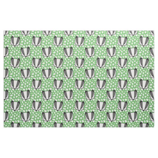 Green White Gray - Badger Pattern Stoff (Fat Quarter (45,7 x 55,9 cm))