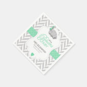 Green, White Gray Elephant Baby Dusche Serviette (Ecke)