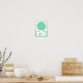 Green, White Gray Elephant Baby Shower - Gast Poster (Küche)