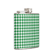 Green White Hahnentrittmuster Karo Tissue Flachmann (Rechts)