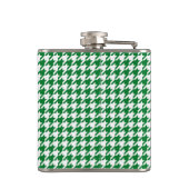 Green White Hahnentrittmuster Karo Tissue Flachmann (Rückseite)