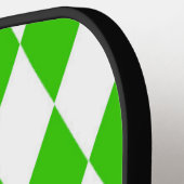 Green White Harlequin Diamonds Schachbretts Design Pickleball Schläger (Linke Seite)