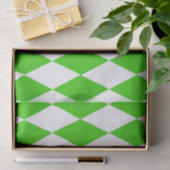 Green White Harlequin Diamonds Schachbretts Design Seidenpapier (Geschenk)