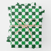 GREEN & WHITE IRISH CELTIC SHAMROCKS & PATTERNS GESCHENKPAPIER SET (Beispiel)