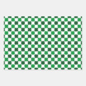 GREEN & WHITE IRISH CELTIC SHAMROCKS & PATTERNS GESCHENKPAPIER SET (Vorderseite)