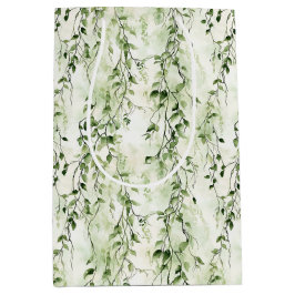 Green White Ivy Blätter Wild Jungle Geburtstag Mittlere Geschenktüte