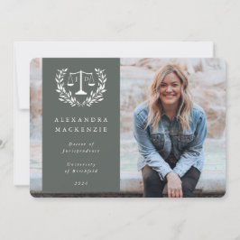 Green + White JD Law Scales Laurel Wreath Foto Ankündigung