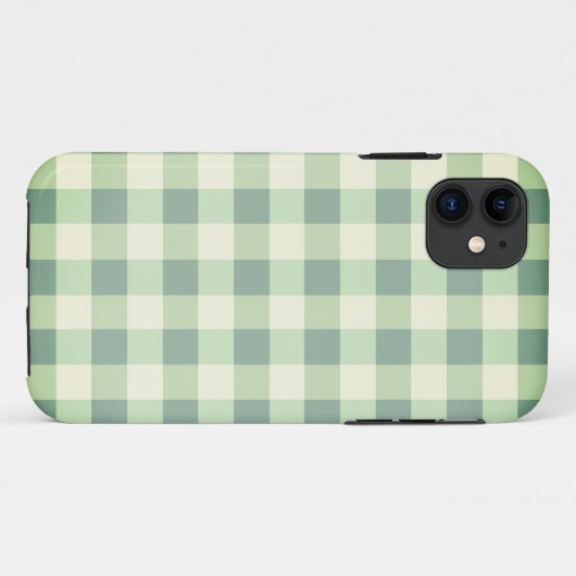 Green & White Kariert Gingham Hübsch Case-Mate iPhone Hülle (Rückseite (Horizontal))