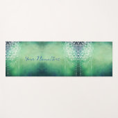 Green White Mandala Muster Personalisiert Yogamatte (Vorderseite (Horizontal))