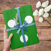 Green White Medium Polka Dots Geschenkpapier