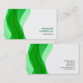 Green White Minimalistisch Elegante Chic Schlicht Visitenkarte (Vorne/Hinten)