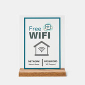 Green White Minimalistisch Free WLAN Internet Acrylschild (Vorderseite)
