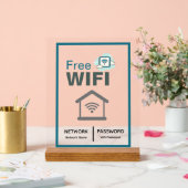 Green White Minimalistisch Free WLAN Internet Acrylschild (Hochzeit)