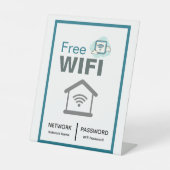 Green White Minimalistisch Free WLAN Internet Sockelschild (Vorderseite)