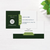 Green & White Modern Corporate Business Card (Schreibtisch)