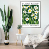 Green White Narcissus Dezember Geburtsmarkt Blume Poster