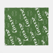 Green & White Novelty Baseball Fleece Blanket (Vorderseite (Horizontal))