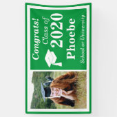 Green White One Foto Class 2024 Abschluss Banner (Vertikal)