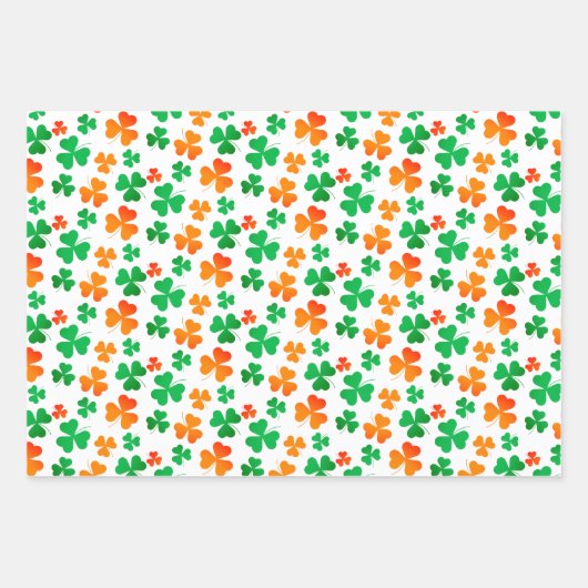 Green White Orange Irish Party Ireland St Patricks Geschenkpapier Set (Vorderseite)