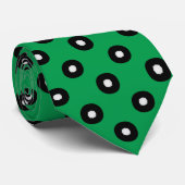 Green White Orange Polka Dot Muster Krawatte (Gerollt)