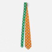 Green White Orange Polka Dot Muster Krawatte (Rückseite)